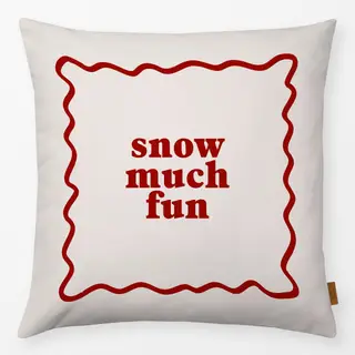 Kissen Snow Much Fun beige