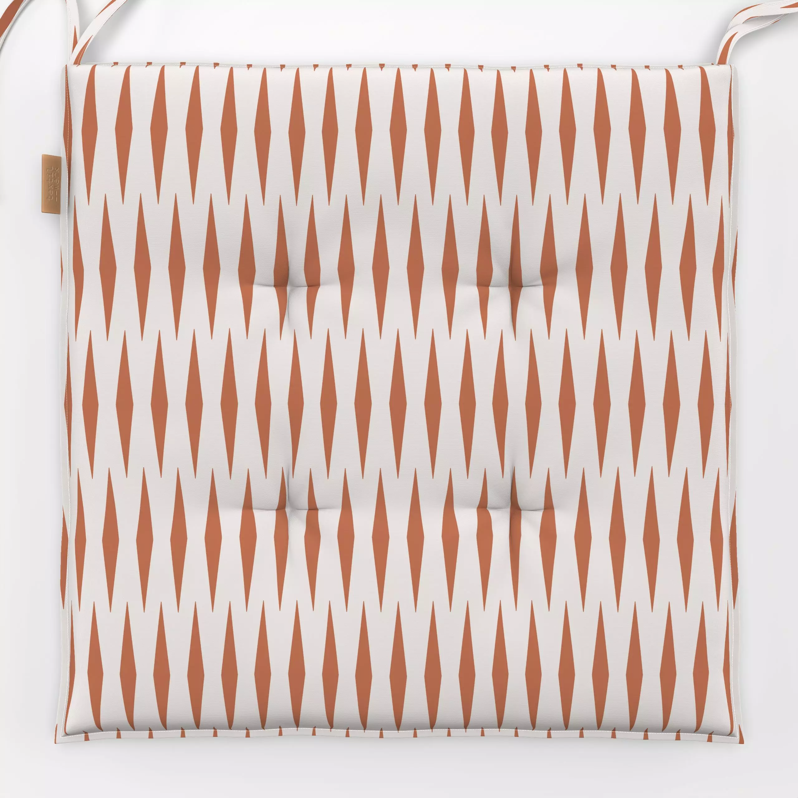 Sitzkissen Raute Streifen beige braun - Symbole & Muster - von „Kathrin Woo"; boho, Muster, minimal, Streifen, Geometrisch, ...