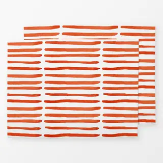 Tischset orangene Streifen Sommer