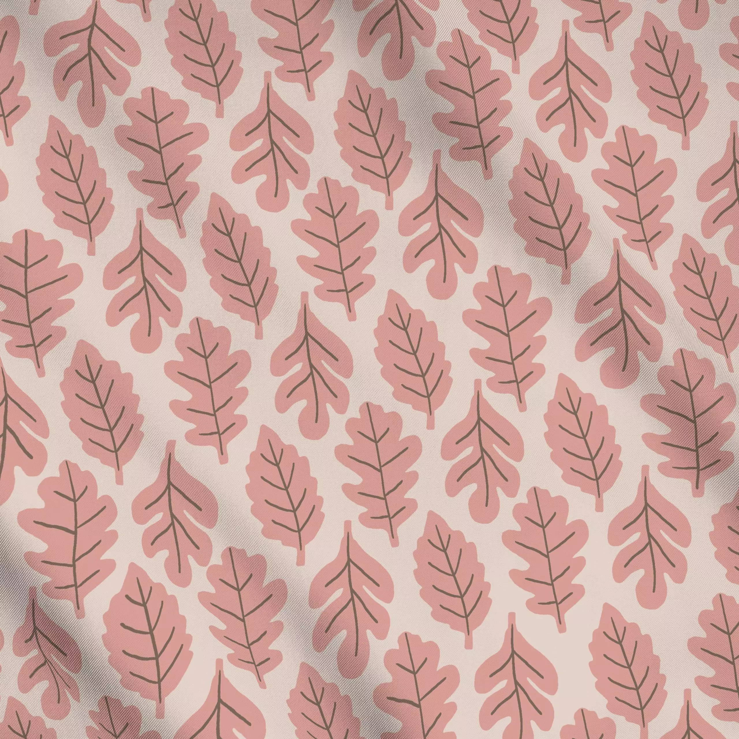 Meterware Herbstblätter Eichel Rosa - Blumen & Florales, Pflanzen & Botanik - von „Studio Kesse“; Blatt, rosa, Blätter, Laub...