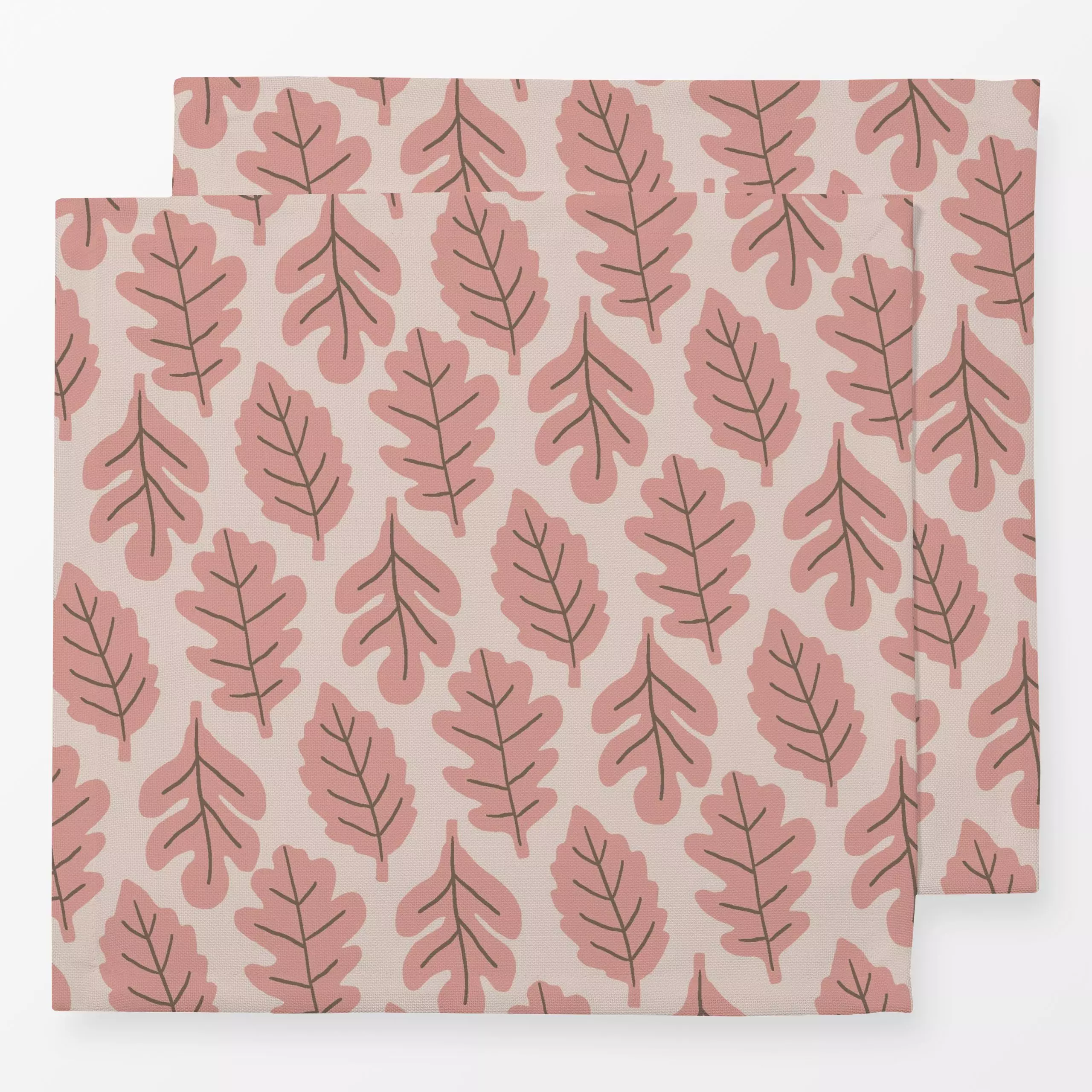 Servietten Herbstblätter Eichel Rosa - Blumen & Florales, Pflanzen & Botanik - von „Studio Kesse"; Blatt, rosa, Blätter, Lau...