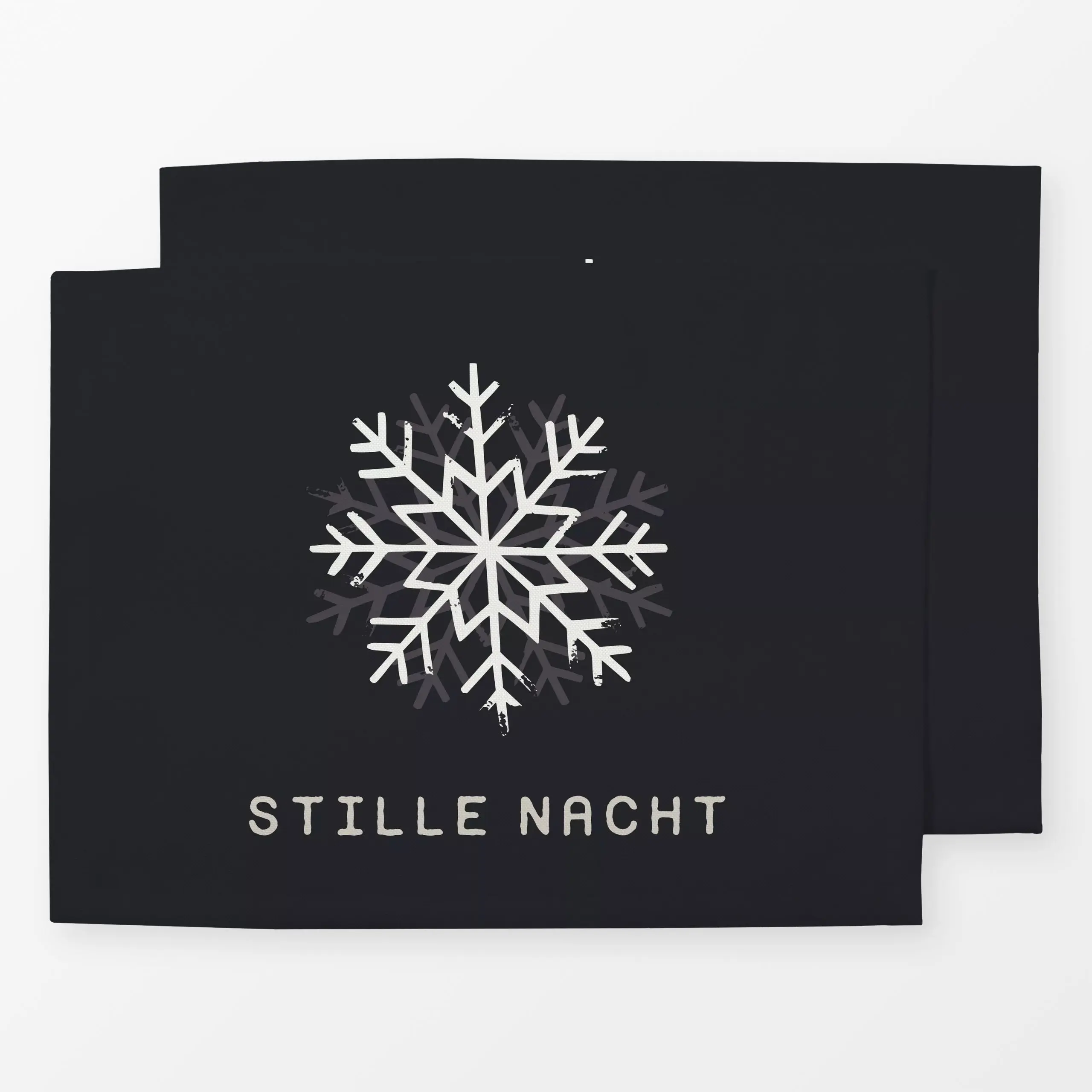 Tischset Stille Nacht anthrazit - Sprüche & Schriftzüge, Weihnachten, Winter - von „Katrin Graff"; modern, Scandi, Nordic, d...