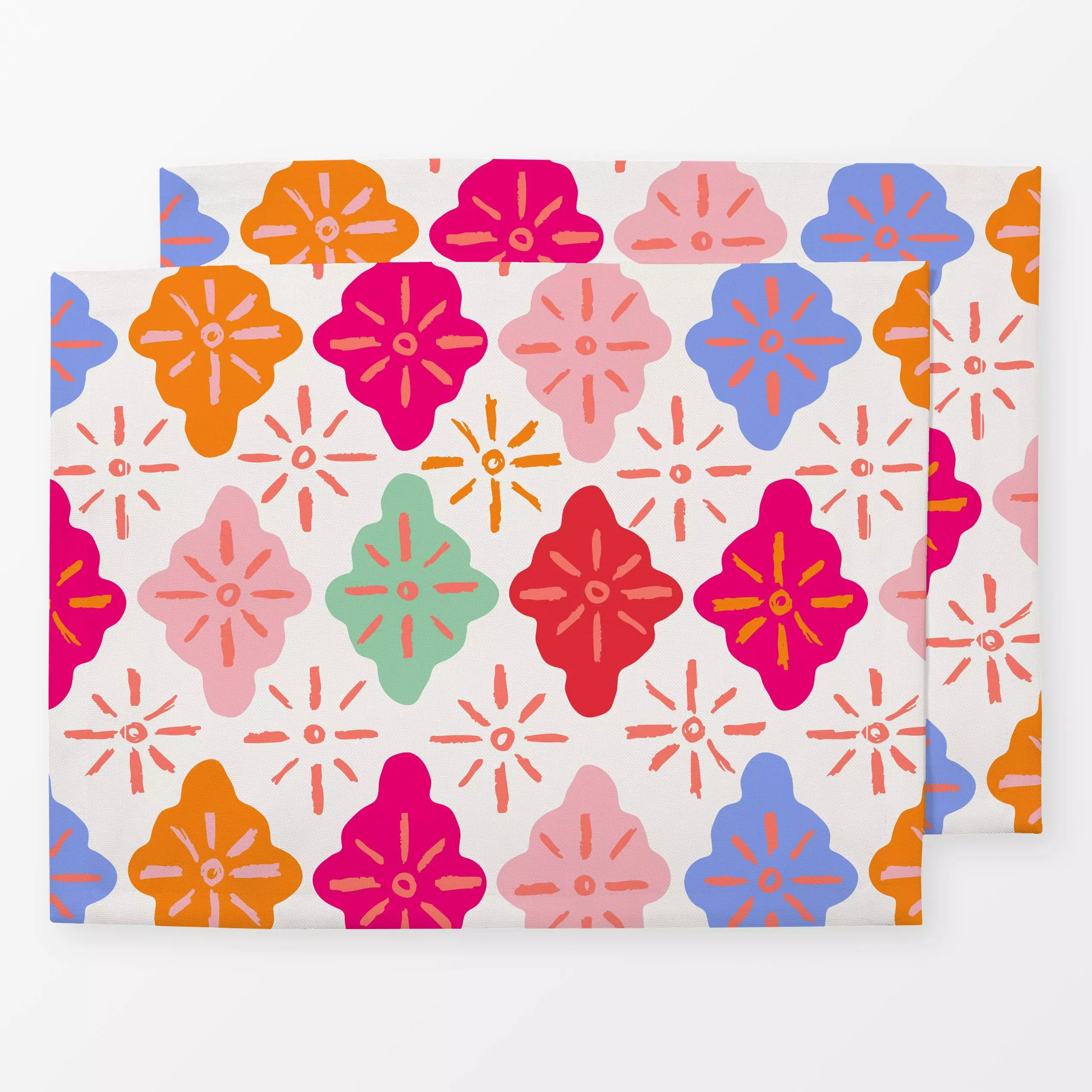 Tischset Ethno Allover bunt - Sommer, Symbole & Muster - von „Kruth Design"; Muster, Garten, bunt, Ethno, kunterbunt