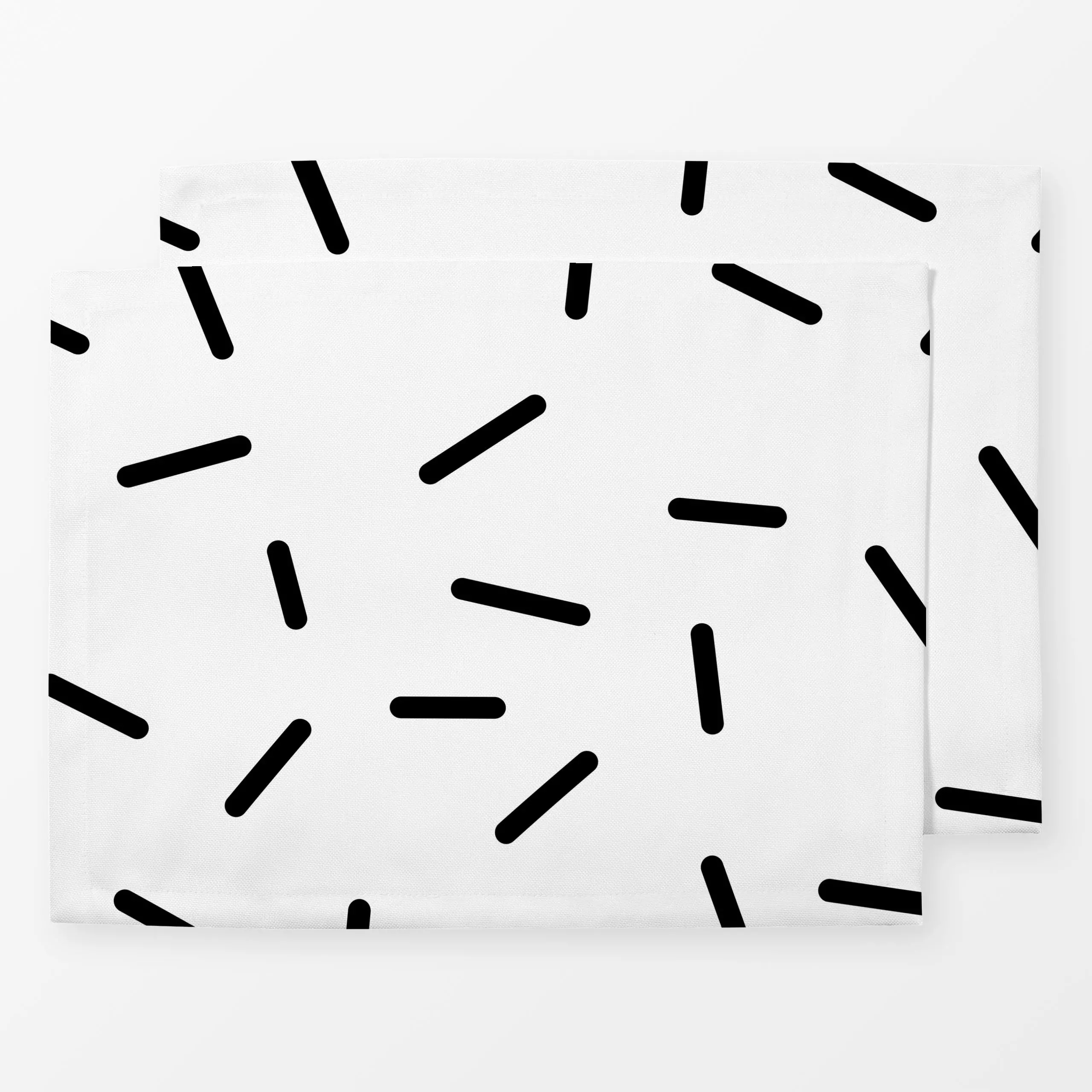 Tischset Streuselkuchen schwarz - Symbole & Muster - von „Lena Lackmann"; Muster, schwarz, abstrakt, Pinselstrich, Striche, ...