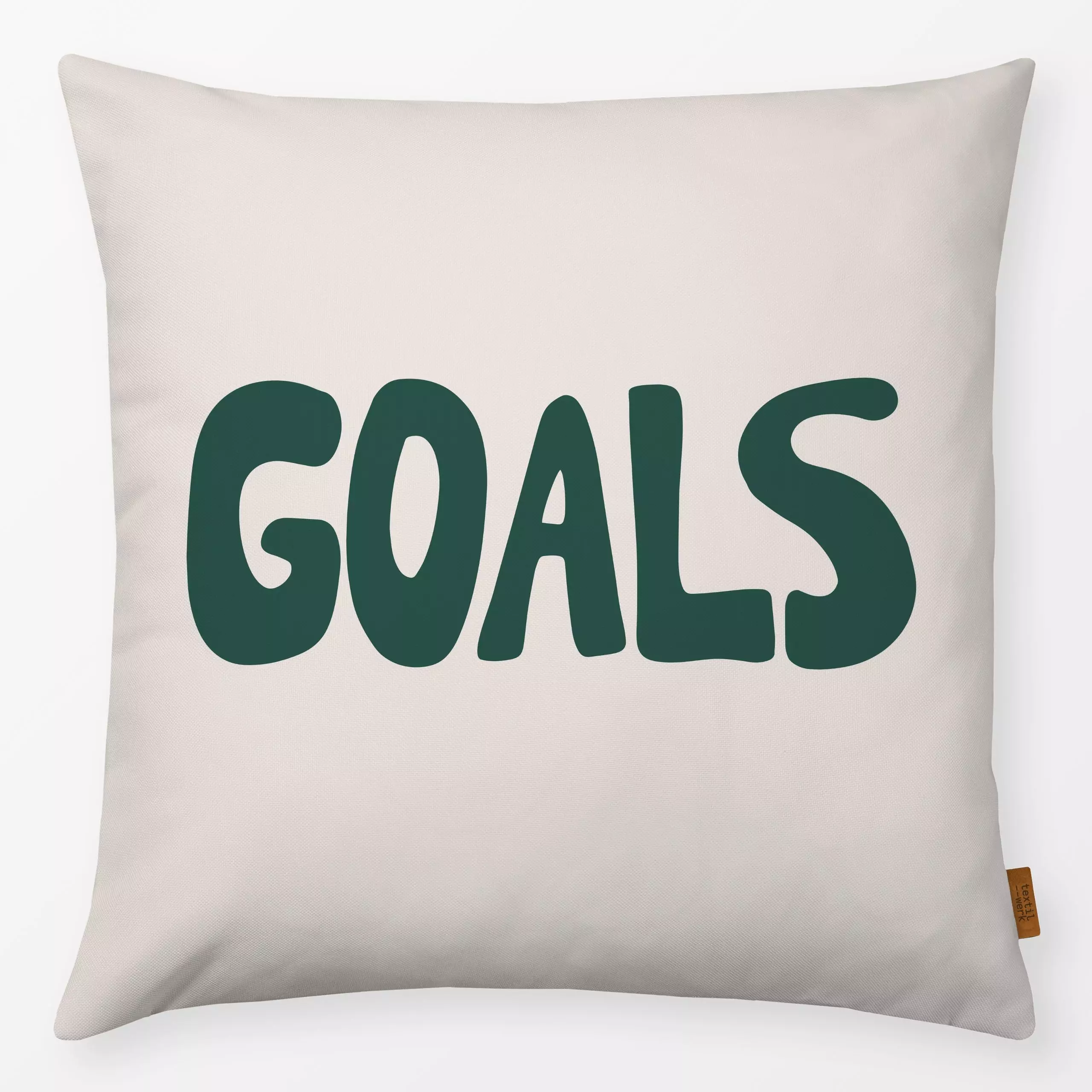 Kissen Goals - Sport, Sprüche & Schriftzüge - von „textilwerk“; Illustration, Geschenk, Sport, minimalistisch, schlicht, tex...