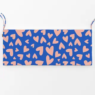 Bankauflage Muster Herzen - blau