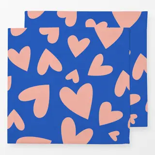 Servietten Muster Herzen - blau