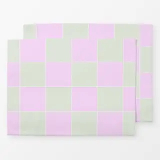 Tischset Lucky Me Pink Mint Retro Karo