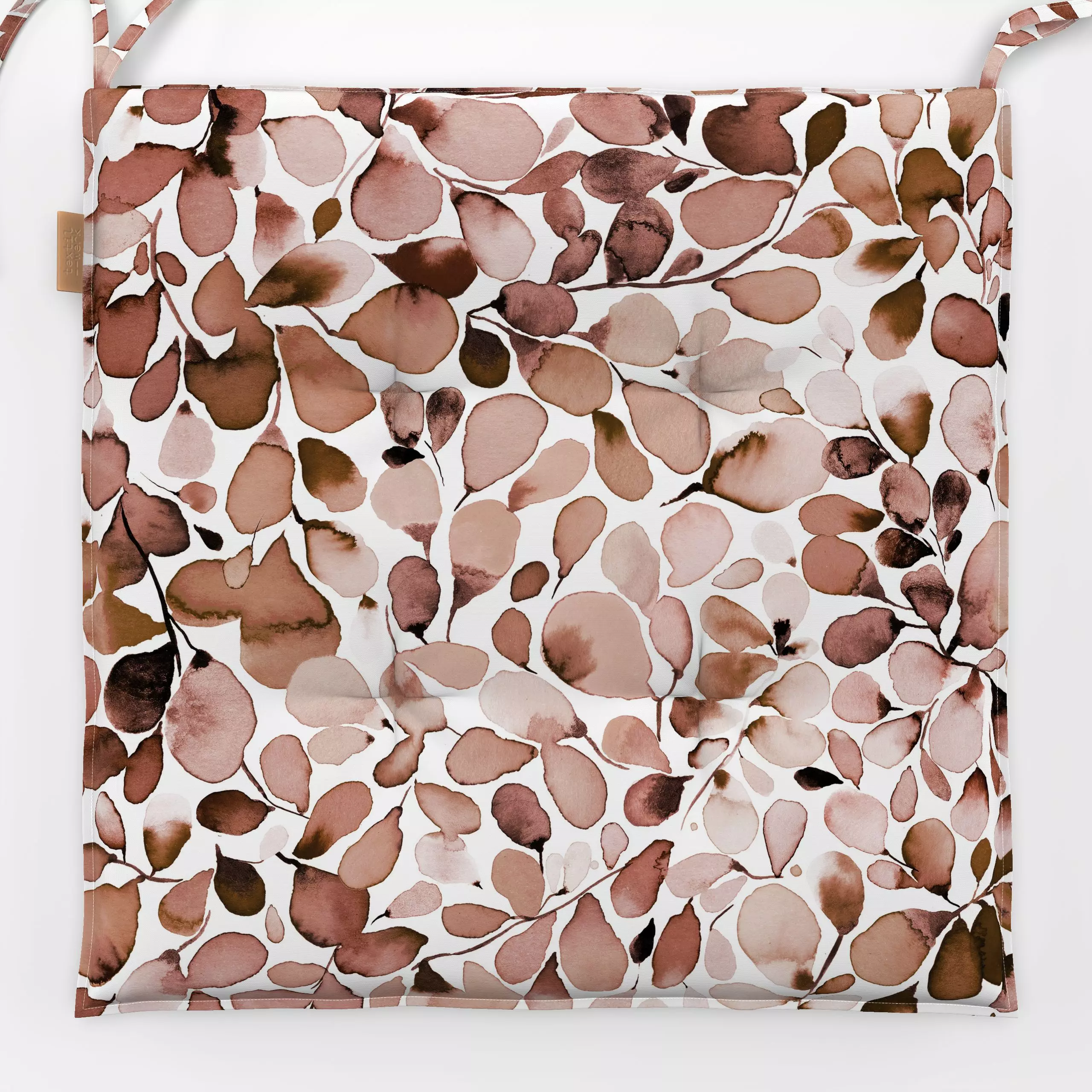 Sitzkissen Leaffy Pattern Terracotta - Herbst, Symbole & Muster, Pflanzen & Botanik - von „Ninola Design "; Blätter, Wald, H...