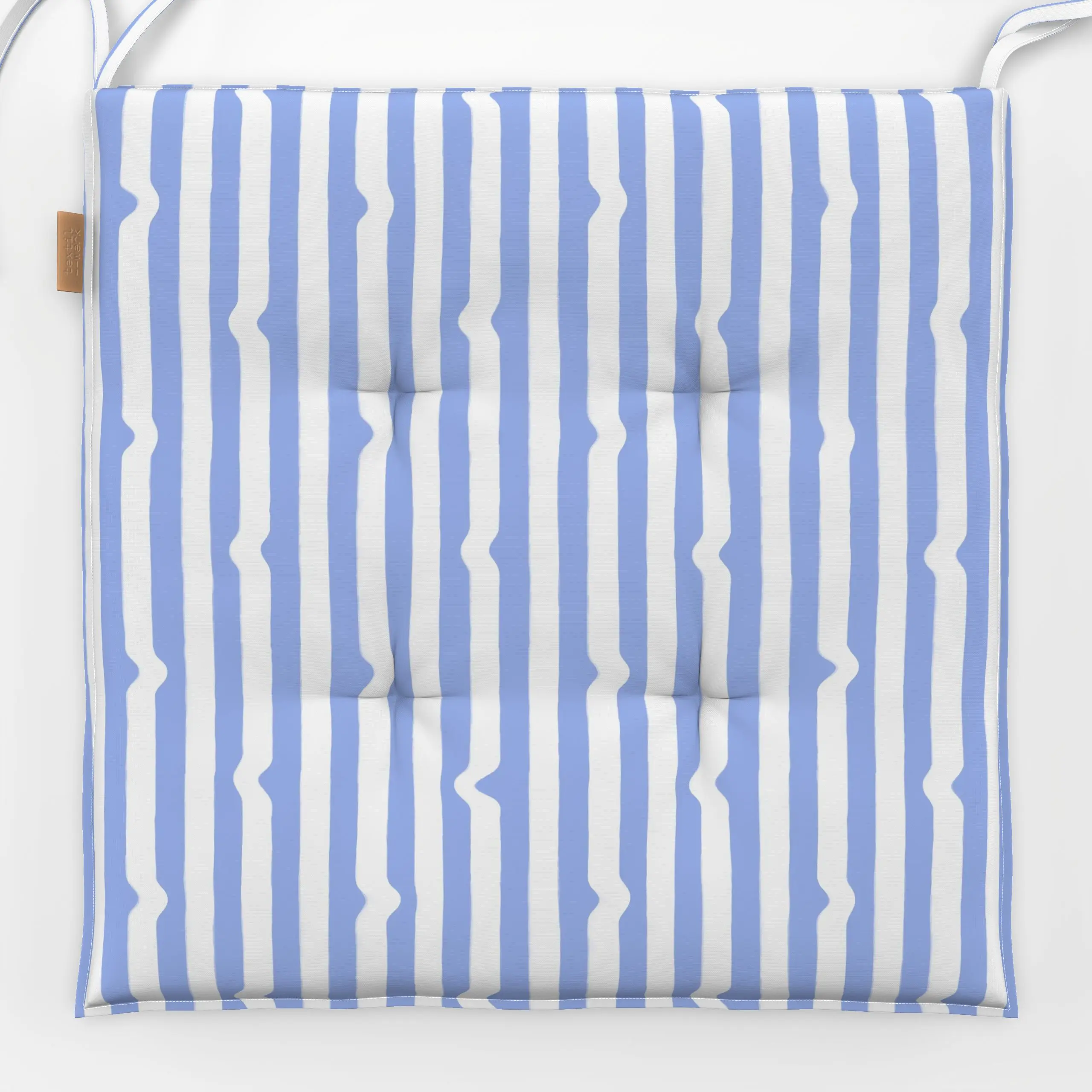 Sitzkissen Streifen mit Wellen Blau - Sommer, Symbole & Muster - von „Sophie Augustin Illustration"; Muster, Streifen, Somme...