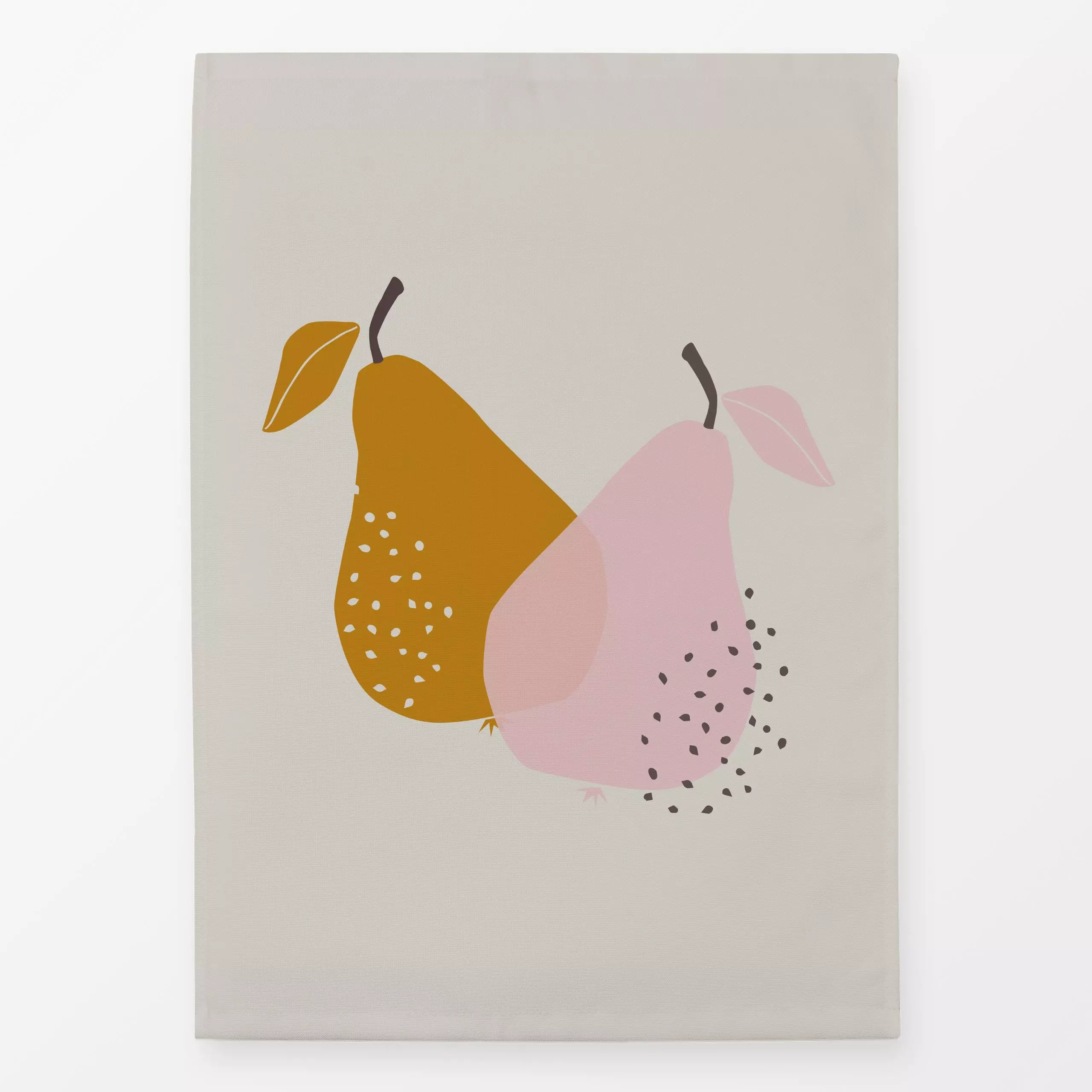 Geschirrtücher Herbstliebe Birnen beige - Herbst - von „Carolin Vonhoff"; Obst, Natur, rosa, altrosa, Birne, Früchte, Herbst...
