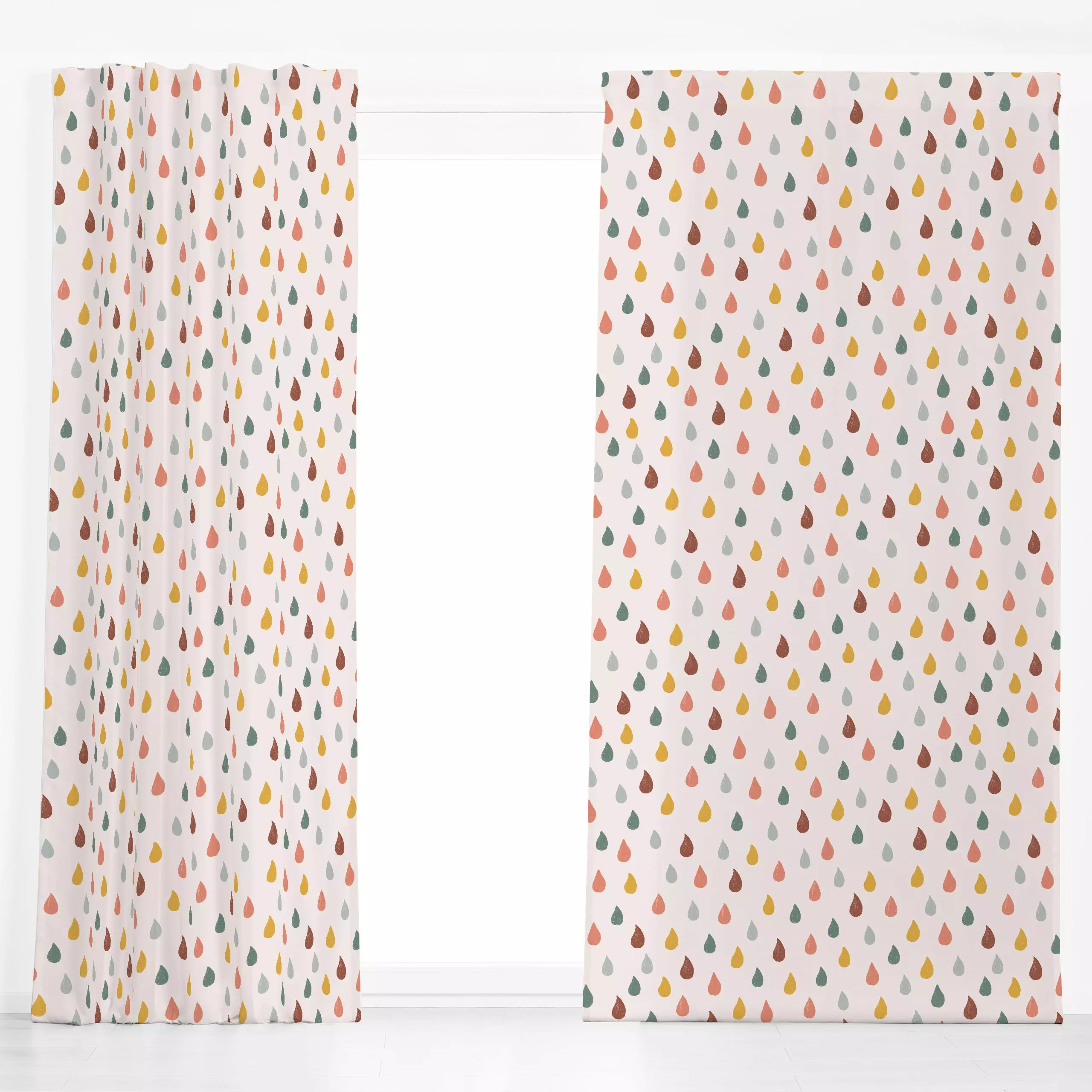 Dekovorhang Regentropfen - Symbole & Muster - von „Menina Lisboa "; boho, Muster, Kinder, Kinderzimmer, Scandianvian, regent...