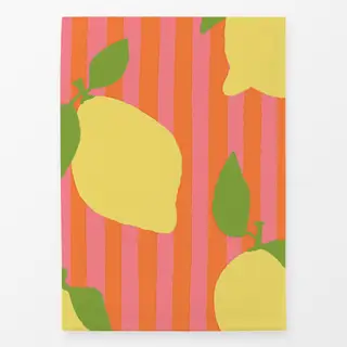 Geschirrtücher Zitronen orange rosa Streifen