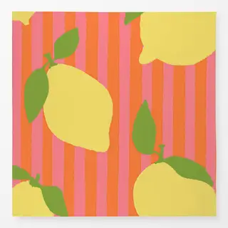 Tischdecke Zitronen orange rosa Streifen