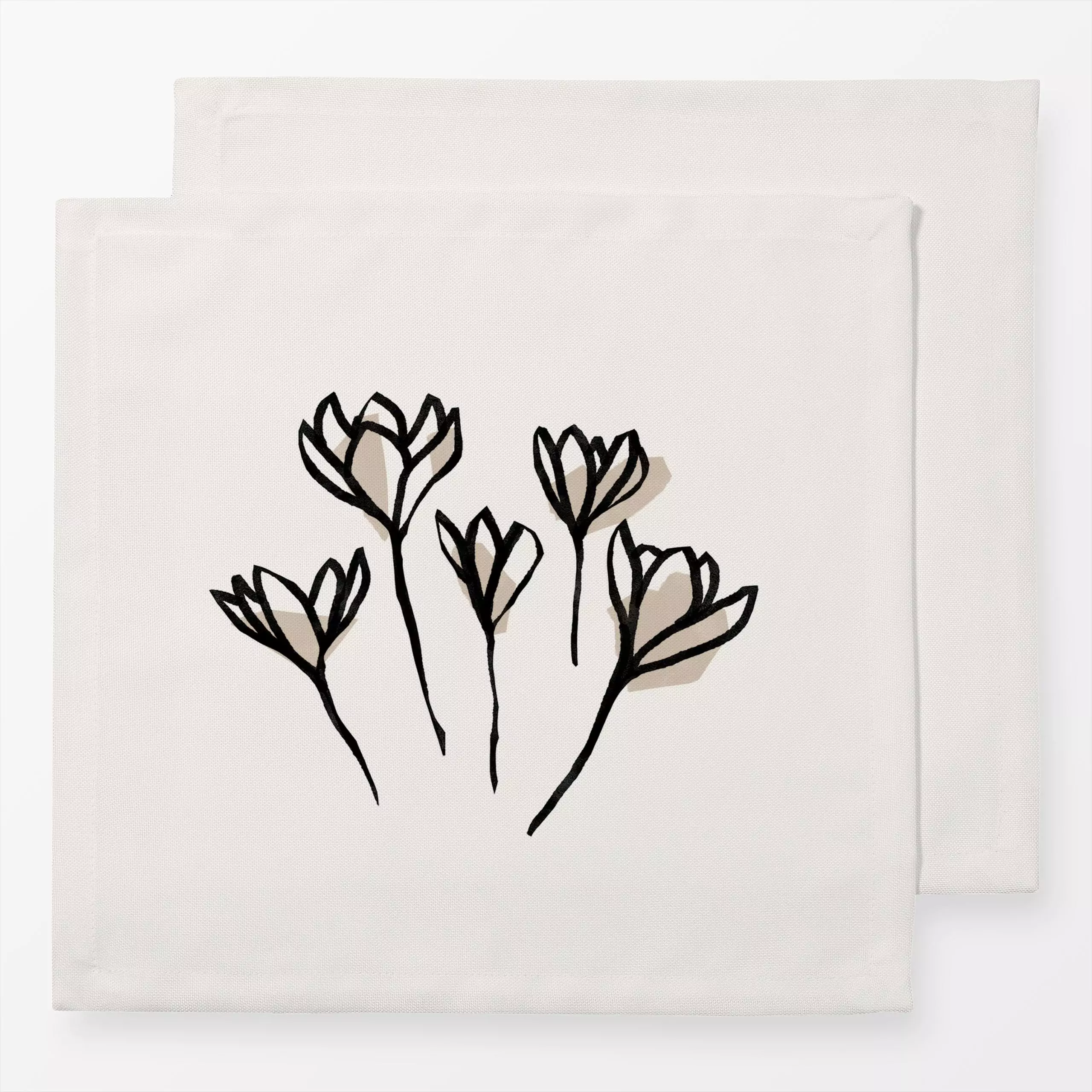 Servietten Krokusse beige - Blumen & Florales, Frühling - von „Jana Driver"; Blumen, Blüten, Fruehling, Krokusse, Fruehjahr