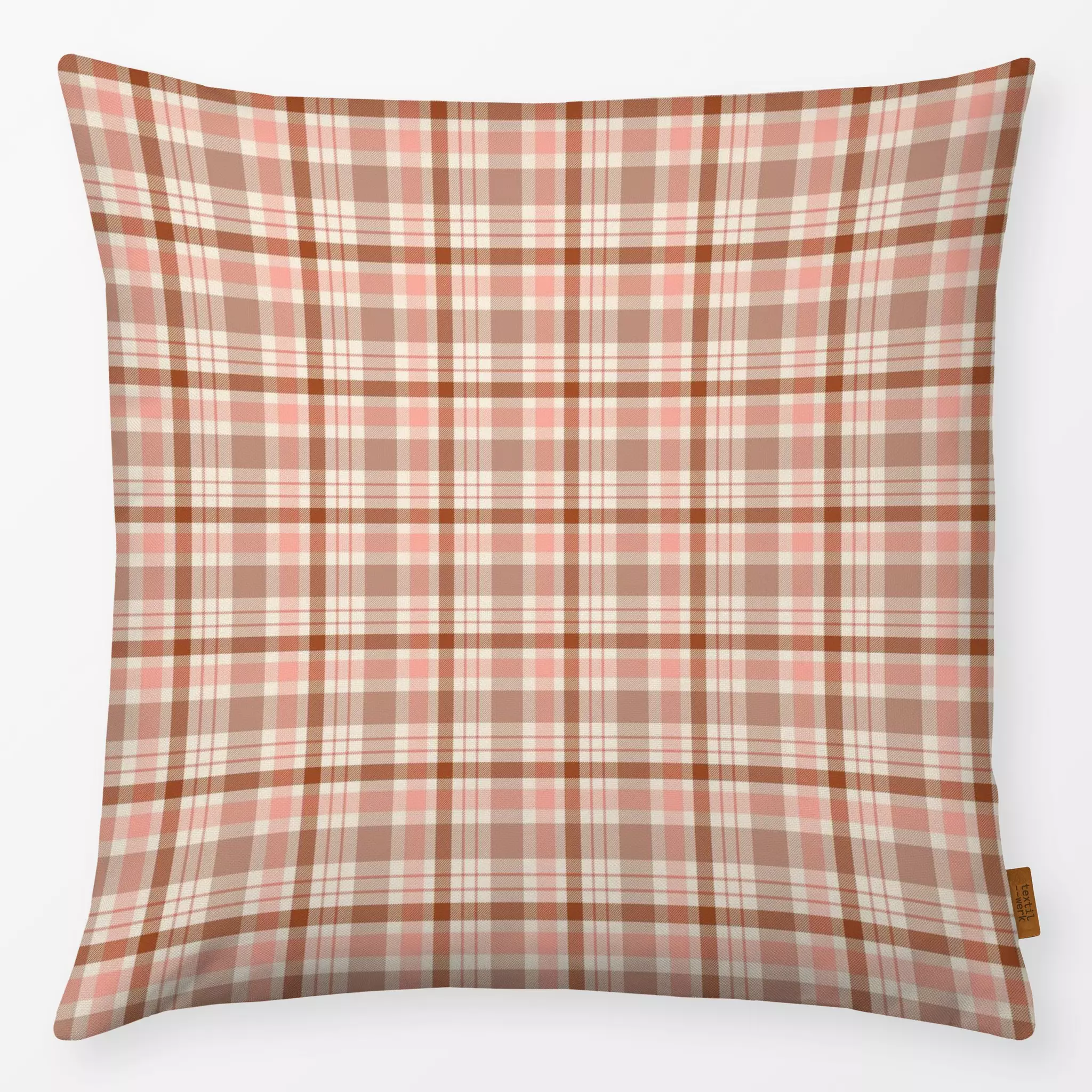 Kissen Kissen Karo Tartan Offwhite Rosa