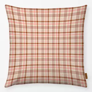 Kissen Karo Tartan Offwhite Rosa