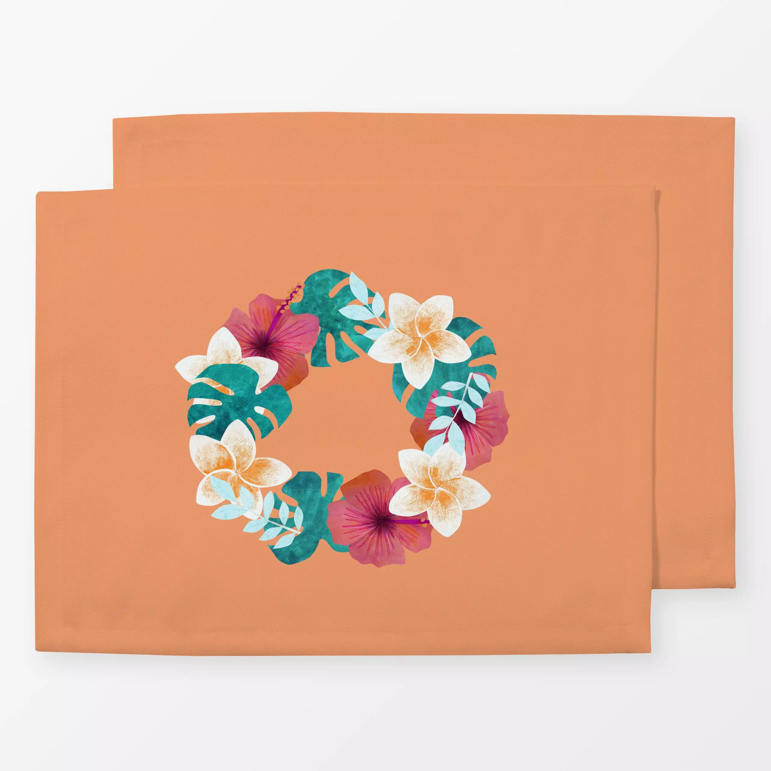 Tischset Blumenkranz Hawaii, Blumen, Sommer, von Kerstin Ax