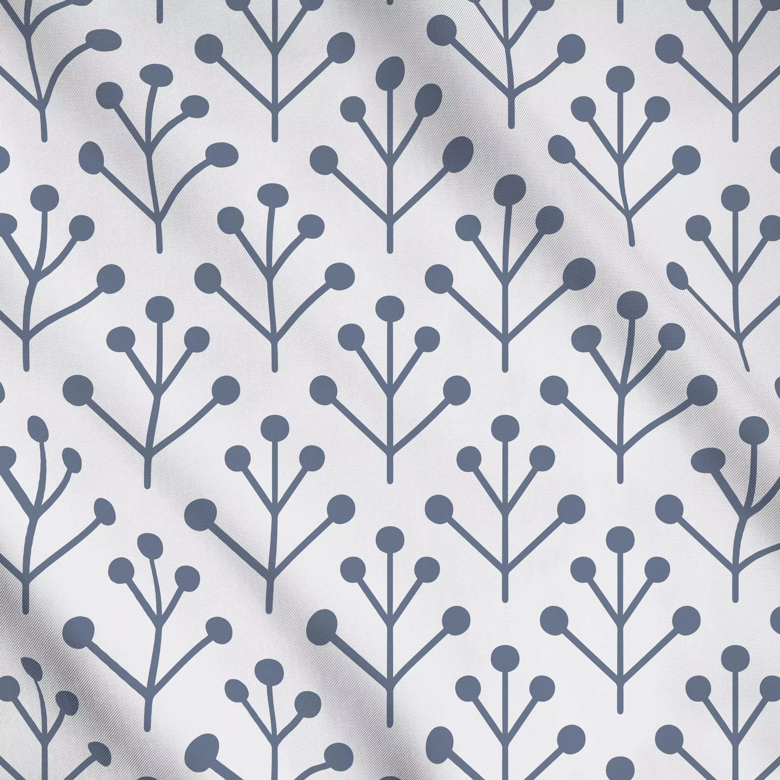 Meterware Berry Twig blau hellgrau - Symbole & Muster - von „Kathrin Woo"; Muster, minimal, abstrakt, Blaugrau, Geometrisch,...