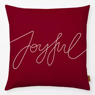 Kissen Joyful Lettering berry red