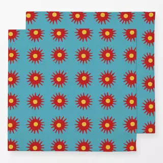 Servietten Rote Sonnensterne auf türkis