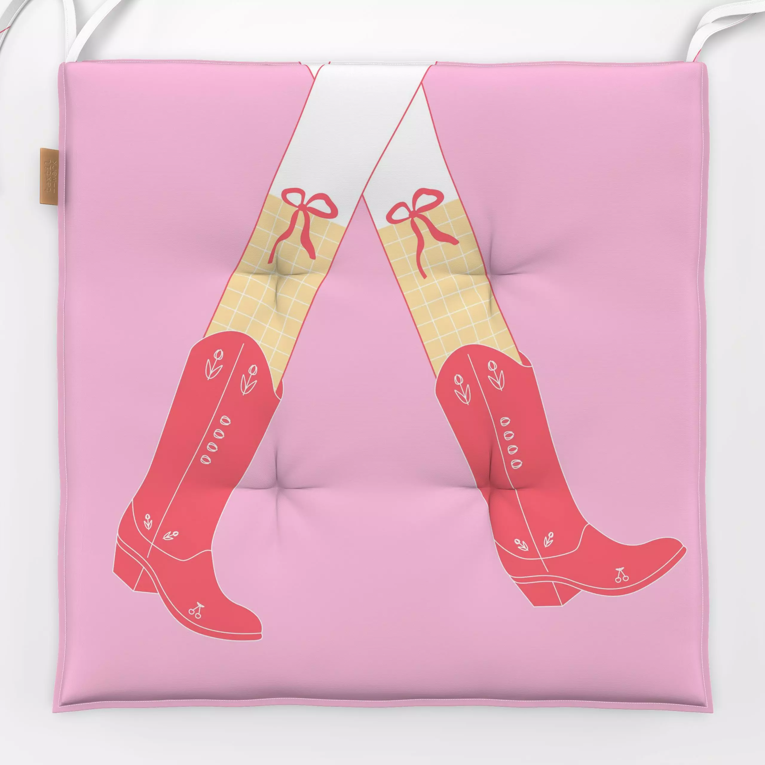 Sitzkissen Go! - Liebe, Romantik & Pride, Symbole & Muster - von „Jana Moßmann"; schleife, stiefel, gowiththeflow, cowboysti...