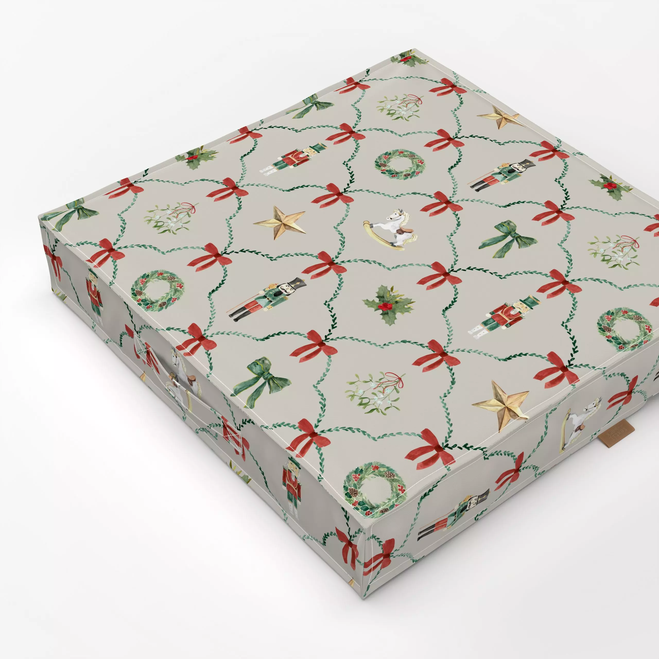 Bodenkissen Weihnachts Nostalgie beige - Weihnachten, Winter - von „Katrin Graff"; Nussknacker, Sterne, vintage, landhaus, W...