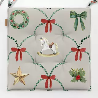 Sitzkissen Weihnachts Nostalgie beige