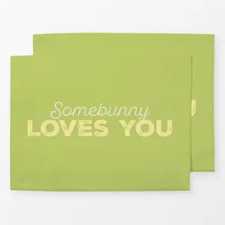 Tischset Somebunny loves you Typo green