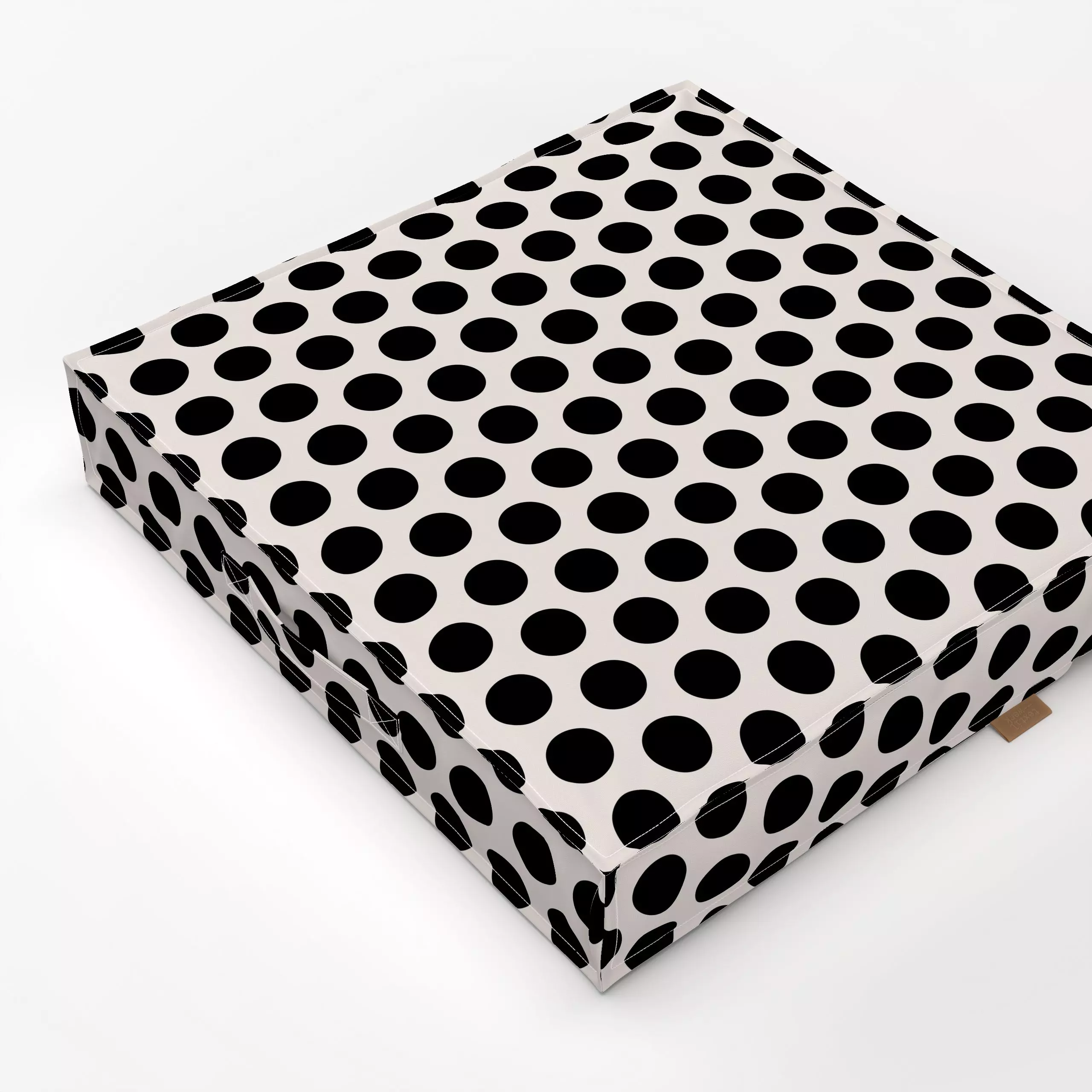Bodenkissen Polkadots | schwarz-offwhite - Symbole & Muster - von „moDeern Design Studio"; Punkte, gepunktet, Polkadots, off...