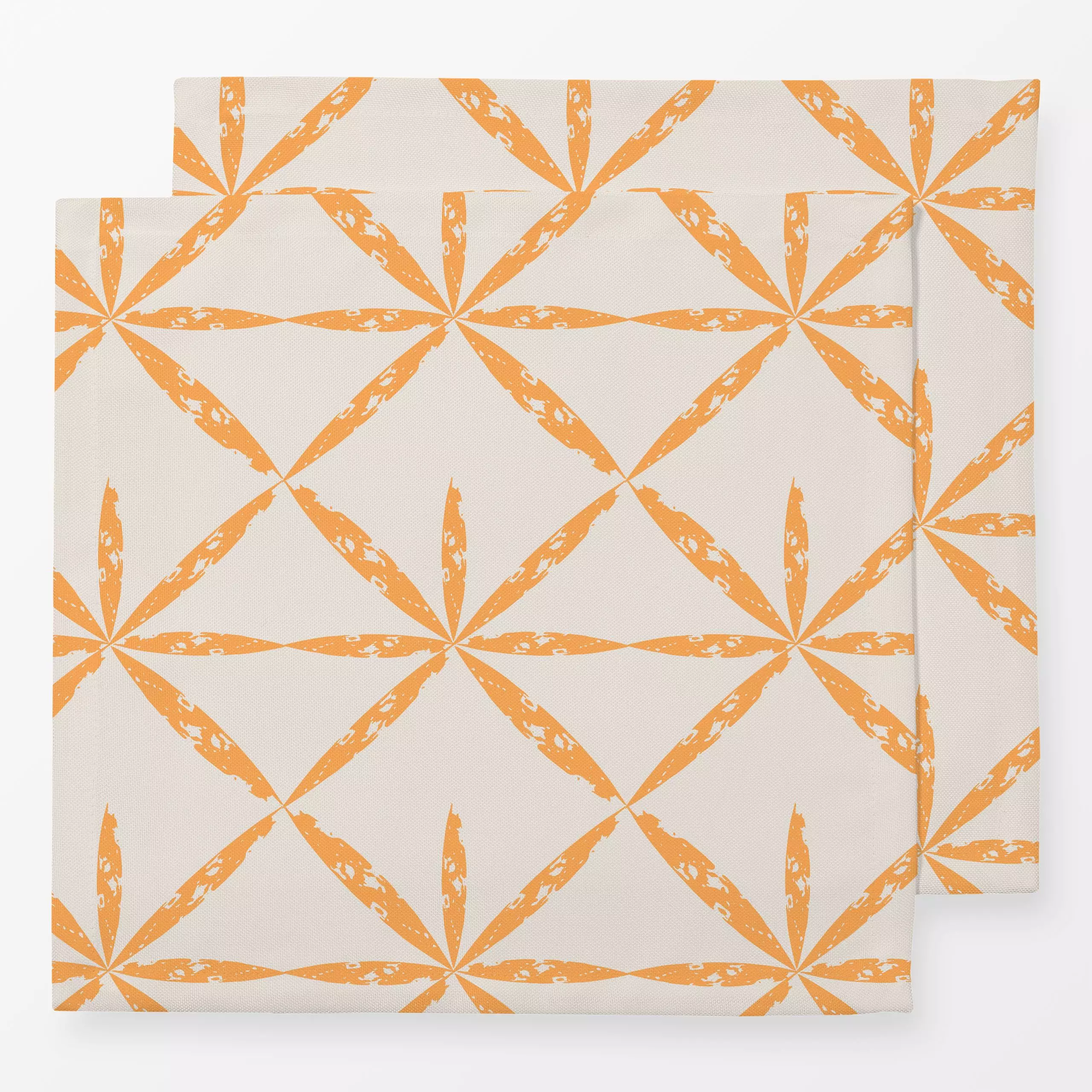 Servietten Boho Star Brush Orange - Symbole & Muster - von „Patries Elisabeth"; Muster, abstrakt, Retro, Geometrisch, boho, ...