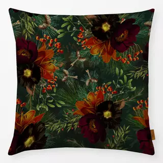 Kissen Vintage Weihnachts Blumen Grün