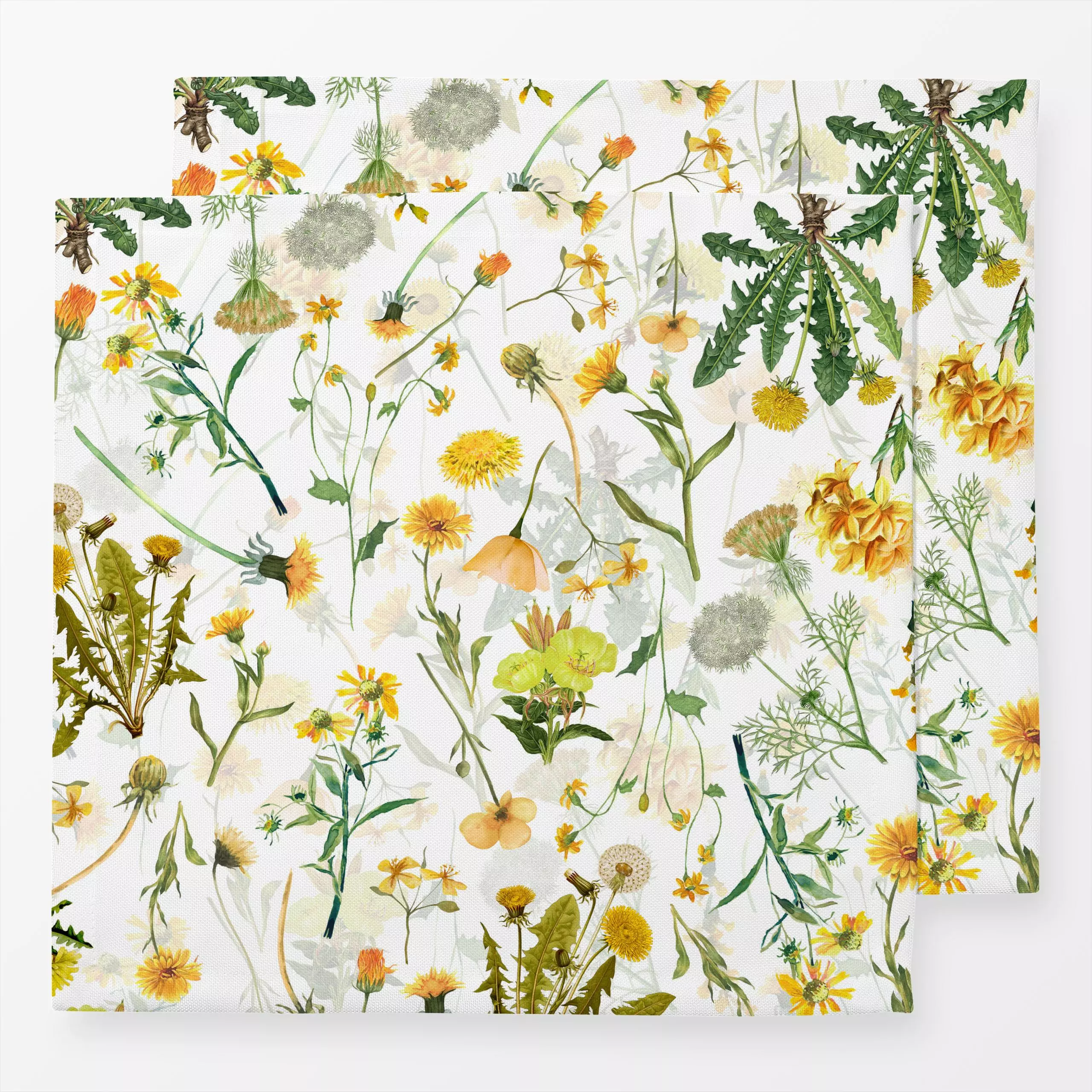 Servietten Gelbe Wildblumen Wiese - Blumen & Florales, Sommer - von „Uta Naumann"; skandinavisch, Blumen, Garten, Wildblumen...