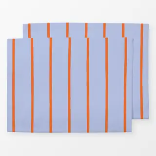 Tischset Streifen hellbau orange
