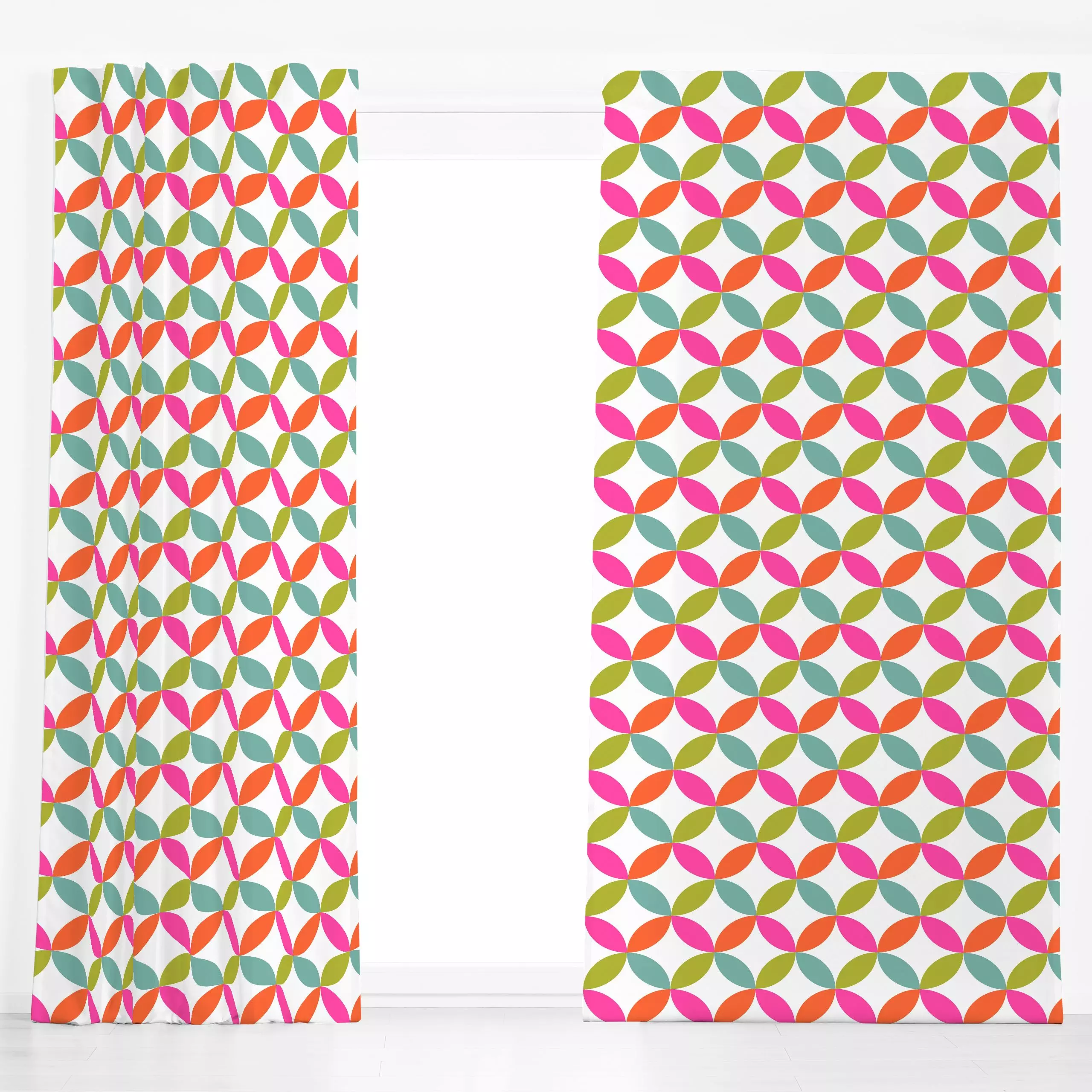 Dekovorhang Happy Summer 4 - Sommer, Symbole & Muster, Retro & Vintage - von „Uta Naumann"; boho, abstrakt, Retro, Garten, m...