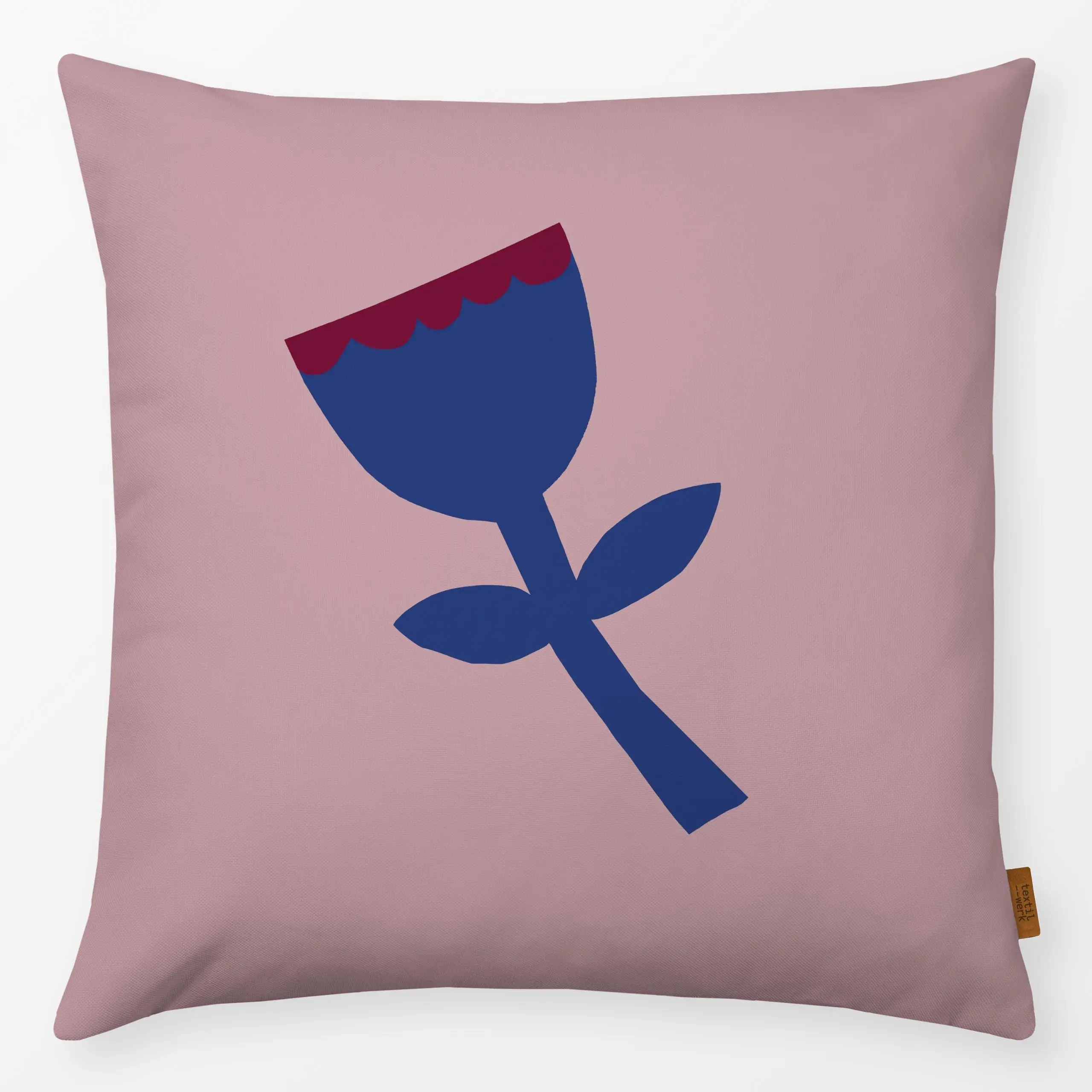 Kissen Frühling Tulpe blau rosa - Blumen & Florales, Frühling, Ostern - von „Iris Knabenschuh Textildesign"; Blumen, Garten,...