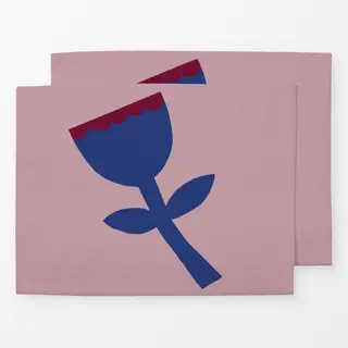 Tischset Frühling Tulpe blau rosa