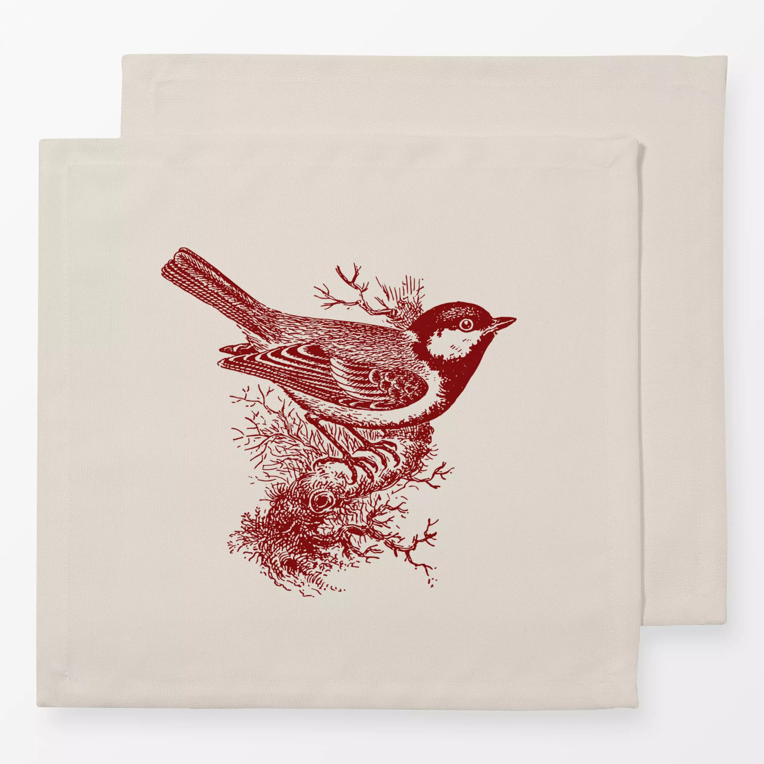 Servietten Vintage Weihnachtsmeise - Weihnachten, Winter, Retro & Vintage - von „Uta Naumann"; boho, Weihnachten, Scandianvi...