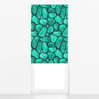 Raffrollo Strandglas Doodles Türkis