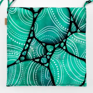 Sitzkissen Strandglas Doodles Türkis