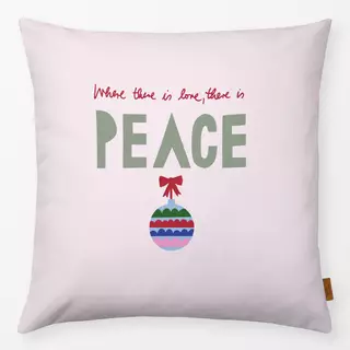Kissen Schriftzug Peace auf hellrosa