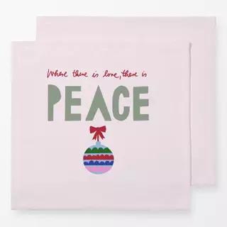 Servietten Schriftzug Peace auf hellrosa