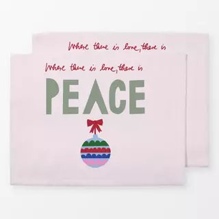 Tischset Schriftzug Peace auf hellrosa