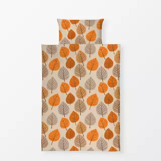 Bettwäsche Herbstblätter rund orange