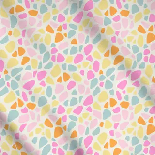 Meterware Terrazzo tropical pink orange