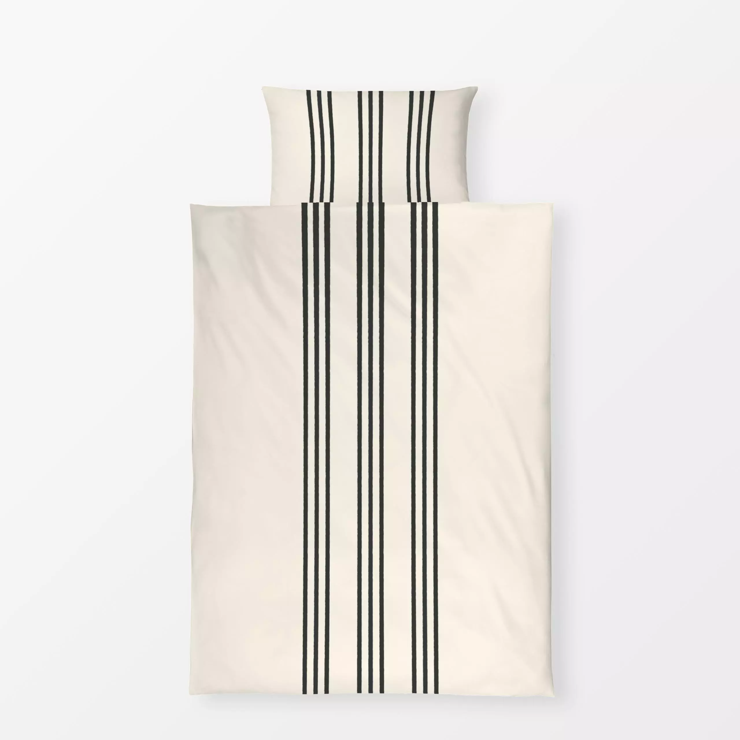 Bettwäsche Mediterranean Bold Paintlines - Symbole & Muster - von „Eda Şahin"; schwarz, Linien, Streifen, beige, mediterran,...