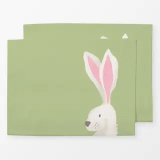 Tischset Hello Spring Hase grün