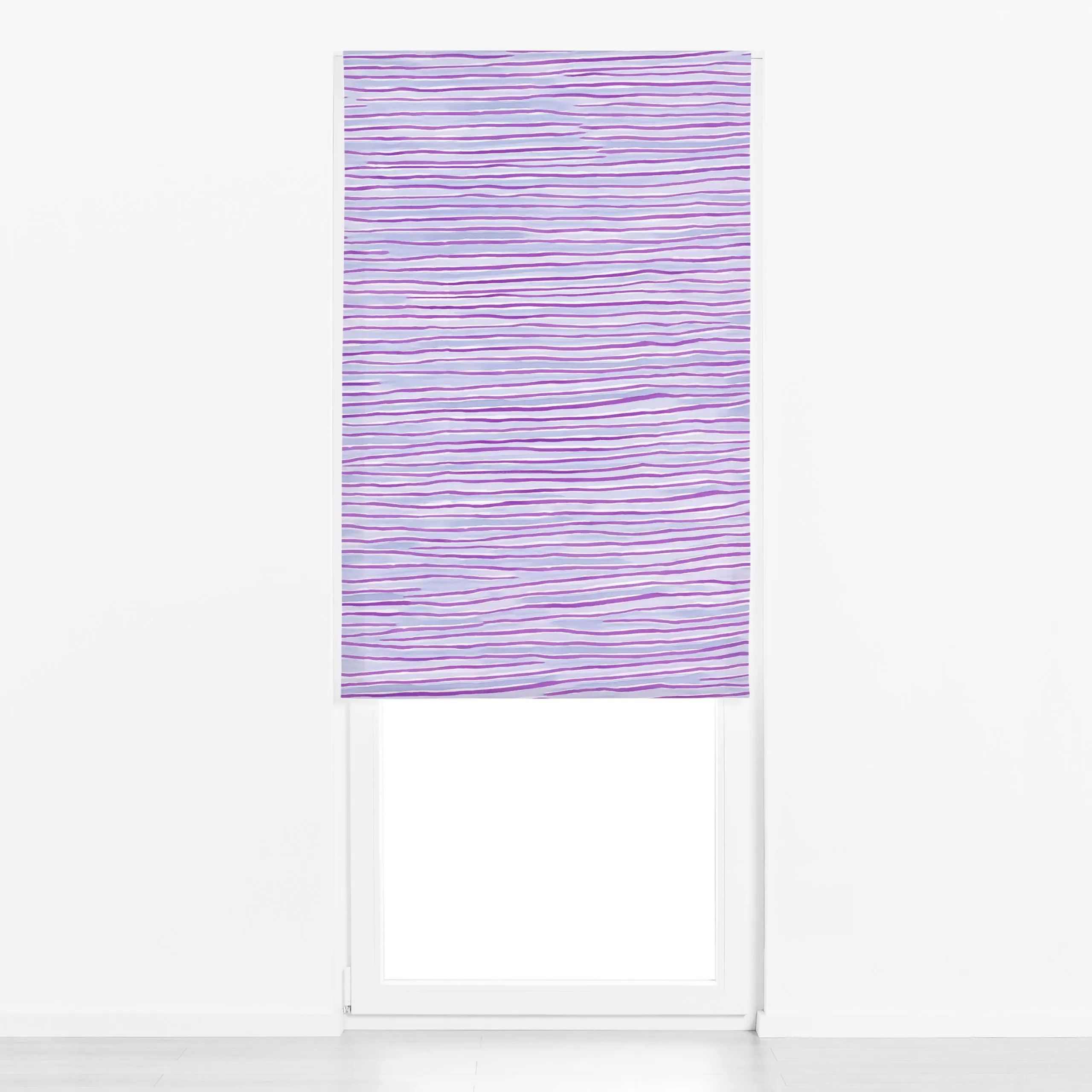 Raffrollo Wilde-Streifen-lila - Liebe, Romantik & Pride, Sommer, Symbole & Muster - von „Malou Studio"; boho, hippie, Muster...