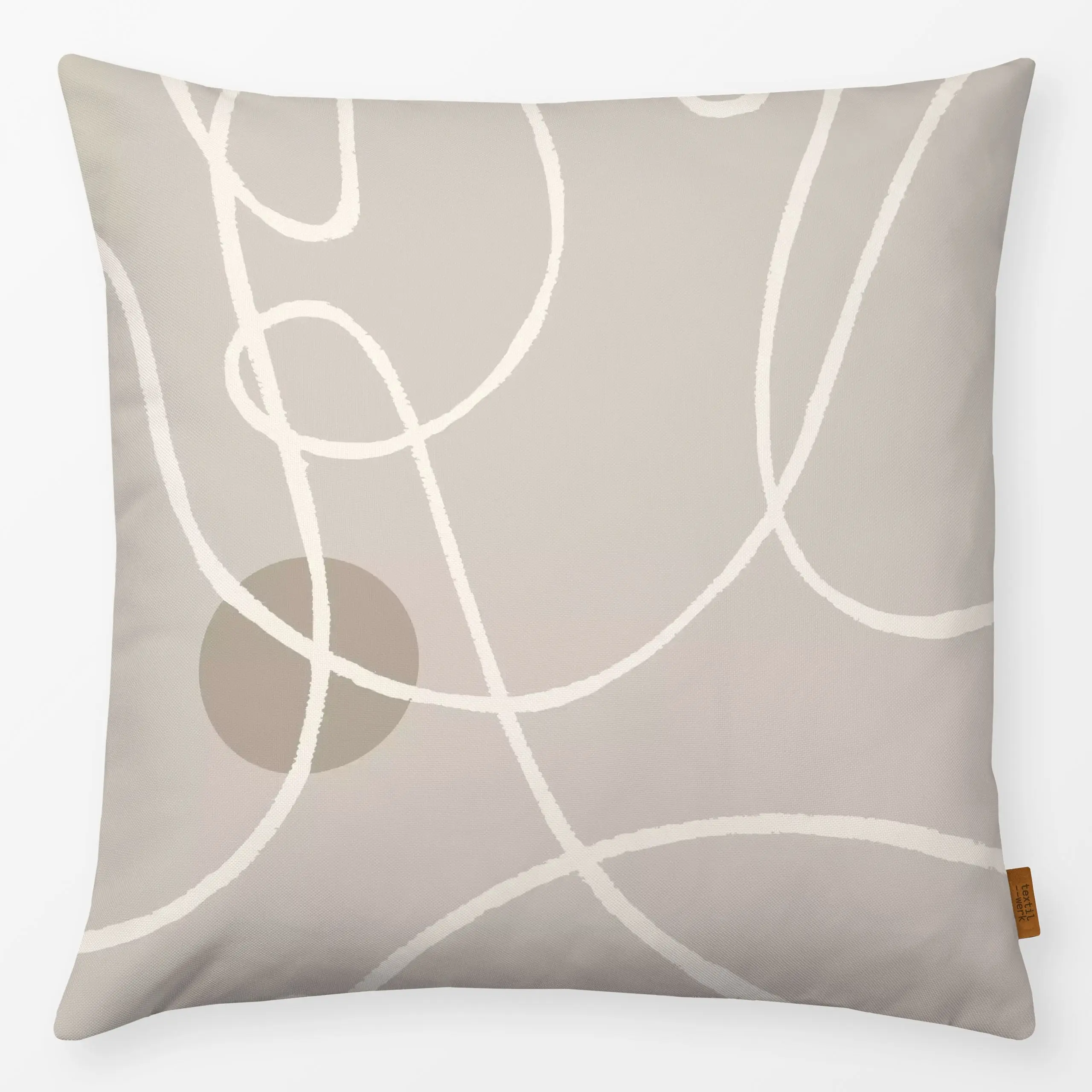 Kissen Laced up 2 - Symbole & Muster - von „Mareike Böhmer"; Abstrakt, beige, modern, Kreise, minimalistisch, organisch, one...