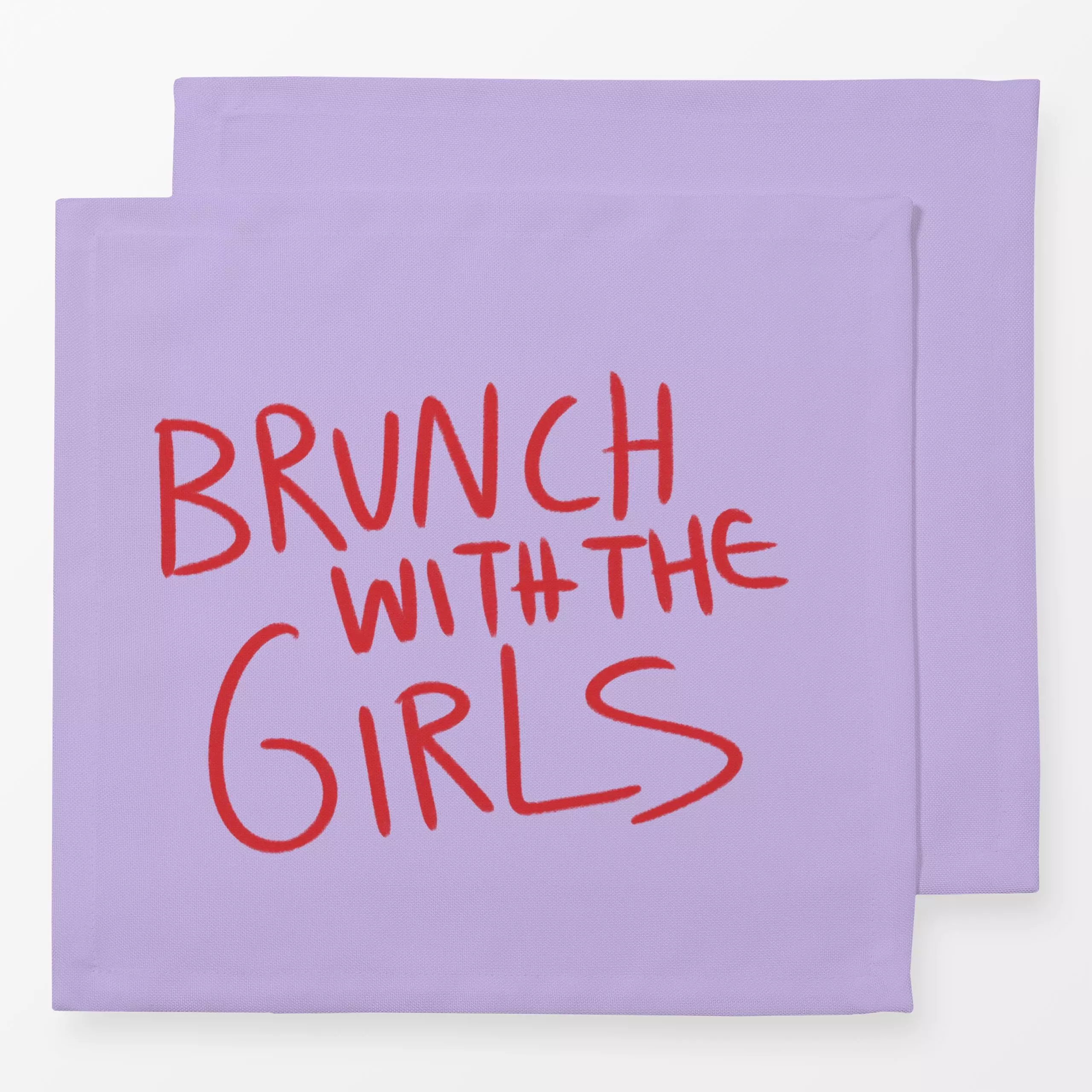 Servietten Brunch with the Girls Lila Rot - Weihnachten, Anlässe - von „textilwerk"; Illustration, skandinavisch, Weihnachte...